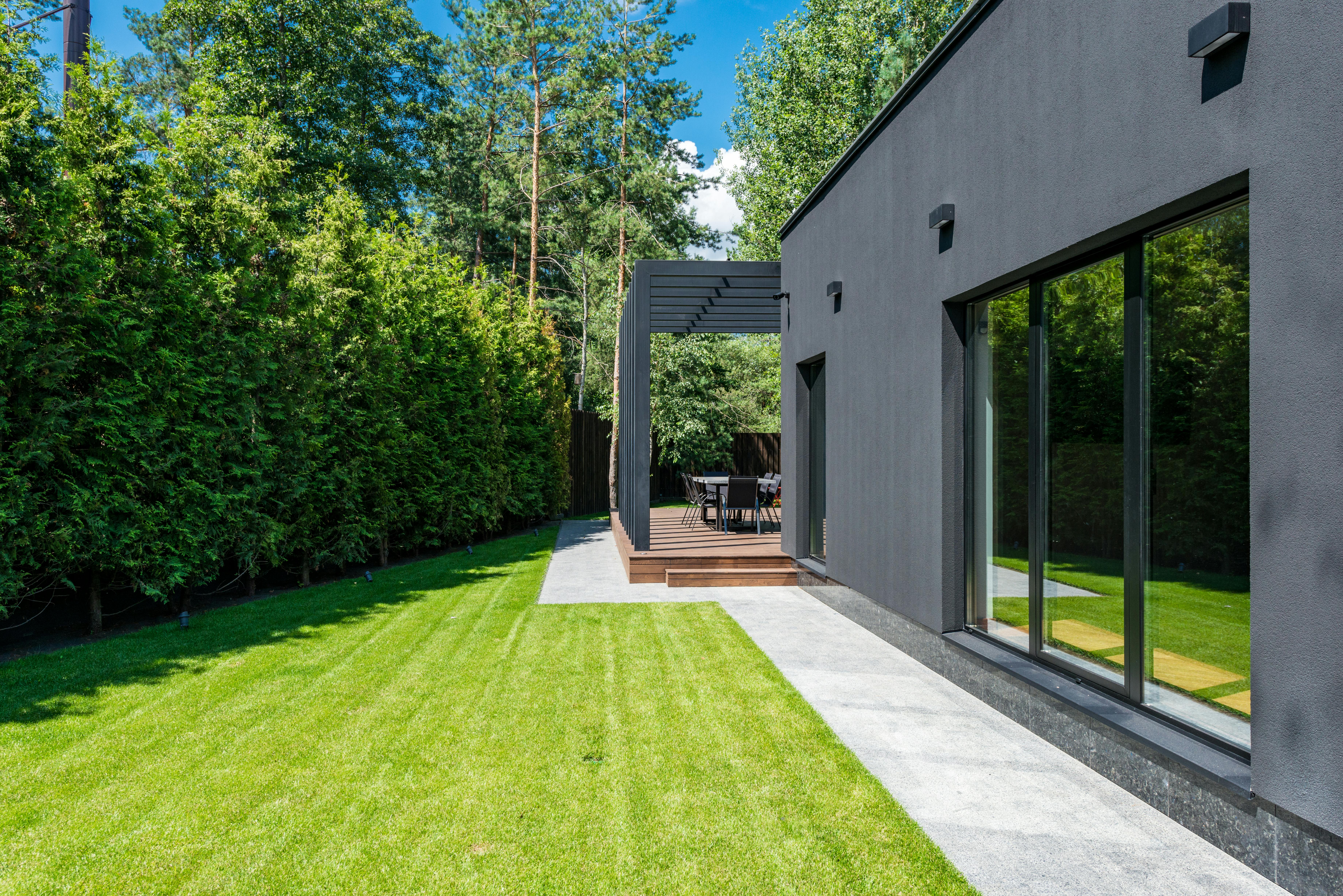 Modern family home with garden and outdoor living area